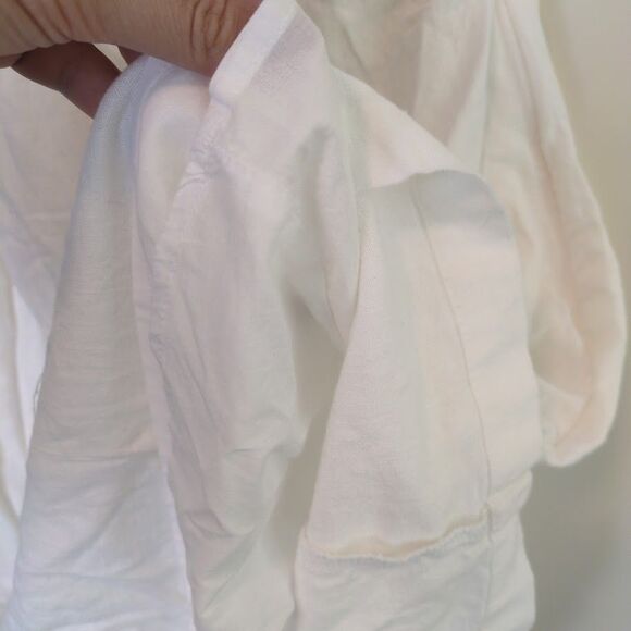 A New Day Women 10 White Mini Dress Smocked Puffed Short Sleeves - Picture 4 of 6